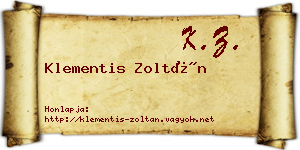 Klementis Zoltán névjegykártya