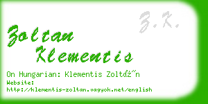 zoltan klementis business card